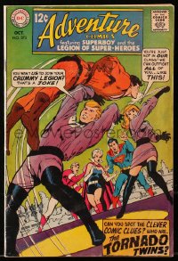 5g0579 ADVENTURE COMICS #373 comic book October 1968 Superman & Superboy vs The Tornado Twins!