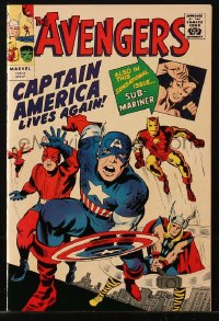 5g0416 AVENGERS #4 REPRINT comic book 1966 Captain America Lives Again, also includes Sub-Mariner!