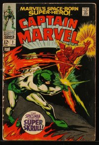 5g0425 CAPTAIN MARVEL #2 comic book June 1968 The Spaceman and the Super Skrull!