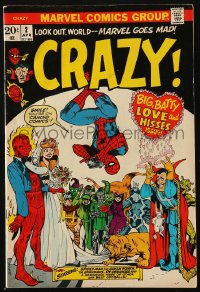 5g0433 CRAZY #2 comic book April 1973 Spidey-Man, The Human Scorch, The Unhumans, Marie Severin art!
