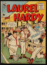 5g0483 LAUREL & HARDY #26 comic book October 1955 great baseball cover art, Cafe Stew!