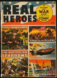 5g0524 REAL HEROES #12 comic book Winter 1943 nine full length true war stories & more!