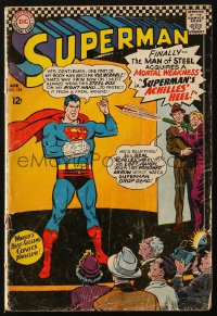 5g0584 SUPERMAN #185 comic book April 1966 finally the Man of Steel acquires a mortal weakness!