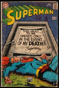 5g0587 SUPERMAN #213 comic book January 1969 this vault to be opened only in the event of his death!