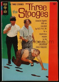 5g0631 THREE STOOGES #28 comic book May 1966 Larry, Moe & Curly-Joe are Unsecret Agents 000!