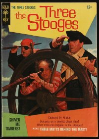 5g0633 THREE STOOGES #33 comic book March 1967 Larry, Moe & Curly-Joe captured by pirates!