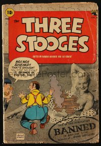 5g0635 THREE STOOGES #6 comic book August 1954 sale of this publication banned in Moscow, USSR!