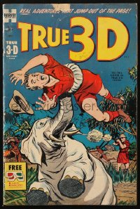 5g0551 TRUE 3D #1 comic book December 1953 real adventures that jump out of the page!