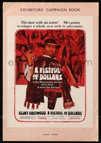 5g1044 FISTFUL OF DOLLARS English pressbook 1967 introducing the man with no name, Clint Eastwood!