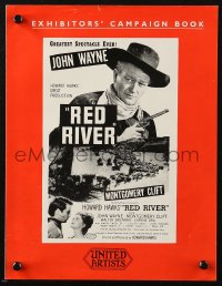 5g1059 RED RIVER English pressbook R1950s great artwork of John Wayne, Montgomery Clift, Howard Hawks
