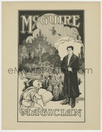 5g0024 MCGUIRE MAGICIAN 11x14 magic poster 1920s cool art of magician by fanciful creatures & witch!