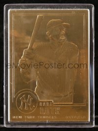 5g0029 BABE RUTH limited edition baseball card 1996 made with 22k gold foil in a hard plastic case!