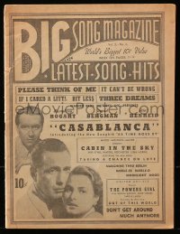 5g0015 BIG SONG MAGAZINE April 1943 1943 Humphrey Bogart, Ingrid Bergman, Paul Henreid, Casablanca!