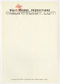 5g0108 WALT DISNEY 9x11 letterhead 1960s printed stationery with Mickey Mouse image, from New York!