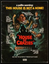 5g0649 ASYLUM pressbook R1980 Peter Cushing, Britt Ekland, horror, House of Crazies!