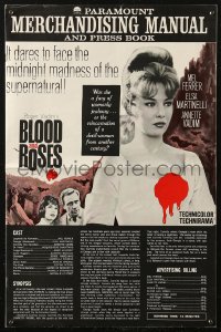 5g0669 BLOOD & ROSES 8pg pressbook 1961 Et mourir de plaisir, Roger Vadim, sexiest vampire Annette Vadim!