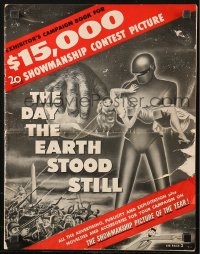 5g0710 DAY THE EARTH STOOD STILL pressbook 1951 classic art of Gort & Patricia Neal, includes herald!