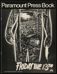 5g0750 FRIDAY THE 13th pressbook 1980 Alex Ebel art, slasher horror classic, 24 hours of terror!
