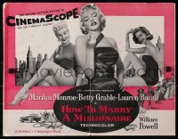 5g0782 HOW TO MARRY A MILLIONAIRE pressbook 1953 sexy Marilyn Monroe, Grable & Bacall!