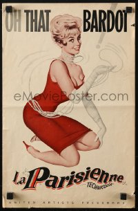 5g0814 LA PARISIENNE pressbook 1958 you've never seen sexy Brigitte Bardot like this!