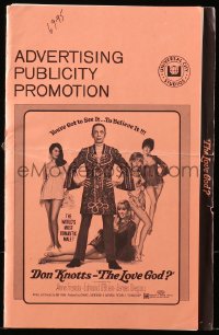 5g0834 LOVE GOD pressbook 1969 Don Knotts is the world's most romantic male with sexy babes!