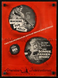 5g0836 MACHINE GUN KELLY/BONNIE PARKER STORY pressbook 1958 two thunderous blasts of movie greatness