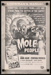 5g0852 MOLE PEOPLE pressbook R1964 Joseph Smith art of the horror crawling from depths of the Earth!