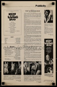 5g0867 NIGHT OF THE LIVING DEAD 2pg pressbook 1968 George Romero classic, they lust for human flesh!
