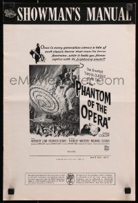 5g0885 PHANTOM OF THE OPERA pressbook 1962 Hammer horror, Herbert Lom, cool art by Reynold Brown!