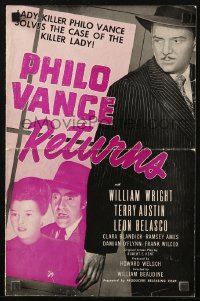 5g0886 PHILO VANCE RETURNS pressbook 1947 lady-killer detective William Wright solves the case!