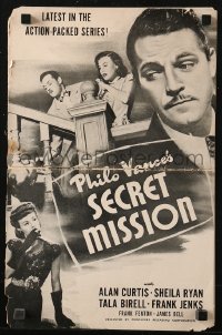 5g0887 PHILO VANCE'S SECRET MISSION pressbook 1947 detective Alan Curtis is on a sinister mission!