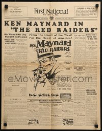 5g0908 RED RAIDERS pressbook 1927 great artwork of Ken Maynard + cool advertising!