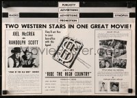 5g0913 RIDE THE HIGH COUNTRY pressbook 1962 Randolph Scott & Joel McCrea showdown in the High Sierra
