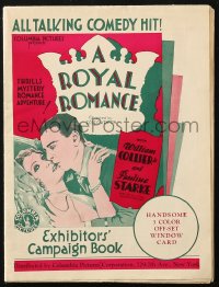 5g0925 ROYAL ROMANCE pressbook 1930 William Collier Jr. & Pauline Stark, all talking, ultra rare!