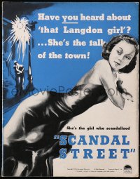 5g0931 SCANDAL STREET pressbook 1938 cool die-cut cover with sexy bad girl Louise Campbell!