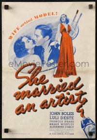 5g0938 SHE MARRIED AN ARTIST pressbook 1937 John Boles & pretty Luli Deste & Frances Drake, rare!