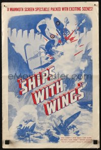 5g0939 SHIPS WITH WINGS pressbook 1942 English WWII airplane dogfight art, with tipped-in herald!