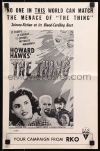 5g0981 THING pressbook R1957 Howard Hawks classic horror, it strikes without warning from another world!
