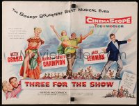 5g0982 THREE FOR THE SHOW pressbook 1954 Betty Grable, Jack Lemmon, Marge & Gower Champion!