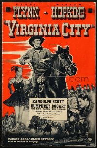 5g1009 VIRGINIA CITY pressbook 1940 Errol Flynn, Humphrey Bogart, Randolph Scott, Hopkins, rare!