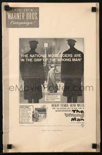 5g1028 WRONG MAN pressbook 1957 Henry Fonda, Vera Miles, Alfred Hitchcock crime thriller!