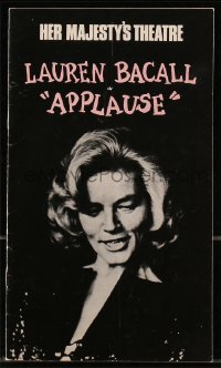 5g0070 APPLAUSE English playbill 1972 starring Lauren Bacall at His Majesty's Theatre in Aberdeen!