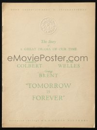 5g0274 TOMORROW IS FOREVER promo brochure 1945 Orson Welles, Claudette Colbert, George Brent