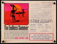 5g0001 ENDLESS SUMMER 9x11 special poster 1965 Bruce Brown, Van Hamersveld art, includes play dates!