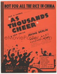 5g0282 AS THOUSANDS CHEER sheet music 1933 Not For All the Rice In China!