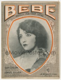 5g0284 BEBE NOVELTY FOX-TROT SONG sheet music 1922 respectfully dedicated to Bebe Daniels!