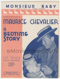 5g0285 BEDTIME STORY sheet music 1933 Maurice Chevalier & Baby LeRoy, Monsieur Baby!