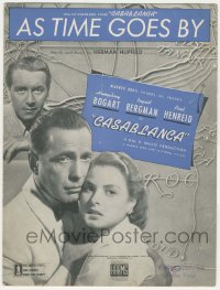5g0297 CASABLANCA dark blue sheet music 1942 Humphrey Bogart, Ingrid Bergman, classic As Time Goes By!