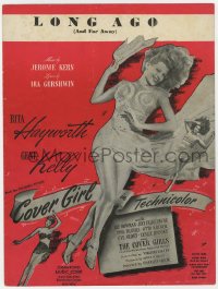 5g0303 COVER GIRL sheet music 1944 sexy full-length Rita Hayworth, Long Ago and Far Away!