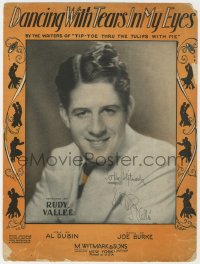 5g0305 DANCING WITH TEARS IN MY EYES sheet music 1930s great close portrait of Rudy Vallee!